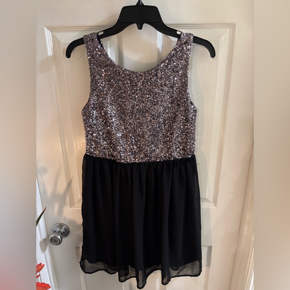 Pinky Sleeveless Sequin Top Black Chiffon Skirt Balletcore Dress NWT, Size S